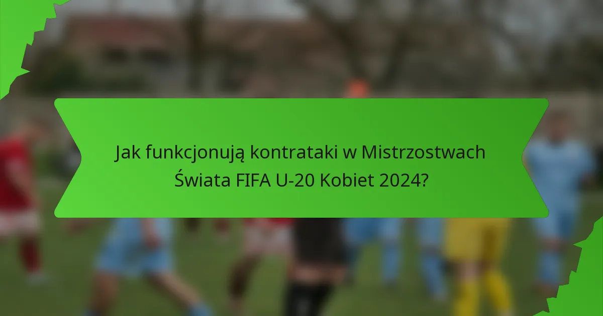 Jak funkcjonują kontrataki w Mistrzostwach Świata FIFA U-20 Kobiet 2024?
